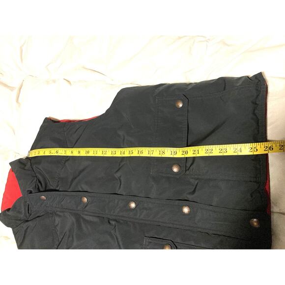 Vintage Polo Ralph Lauren Reversible Western Snap Puffer Red & Black Down Vest L - Picture 10 of 11